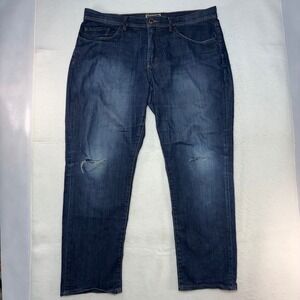 Travis Mathew Mens Dark Wash Distressed Stretch Denim Jeans Size 35 RN123280